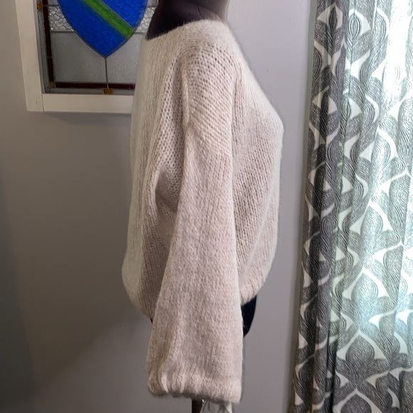 Super soft mohair blend drawstring sleeves sweater - Picture 5 of 7